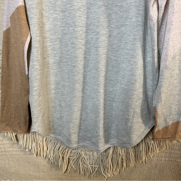 SMARTWOOL pink and gray color block Shadow Pine crewneck wool sweater M - Picture 11 of 11